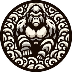 Decorative_Gorilla_Head_Vector_–_Angry_Ape_Face_with_Ethnic_Tribal_Patterns