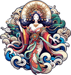 Elegant_Chinese_Mythological_Goddess_Illustration_in_Traditional_Royal_Costume