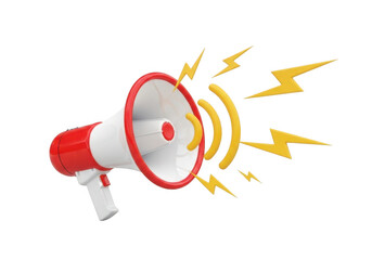 Megaphone announcement isolated on transparent background