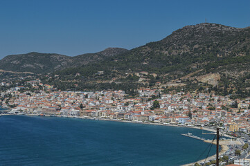 view of the city of Samos, Greece