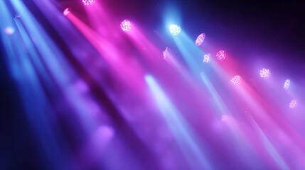 Vibrant blurred disco lights in purple and blue for a party atmosphere