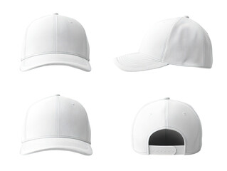 Four views of a blank white baseball cap (5)