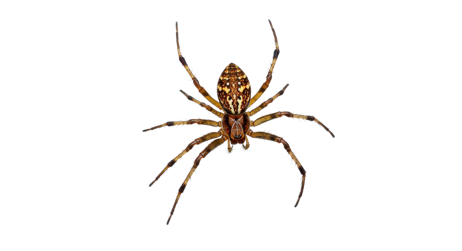 Arachnid Close Up Brown Patterned on White