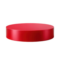 Red cylindrical platform product display stand