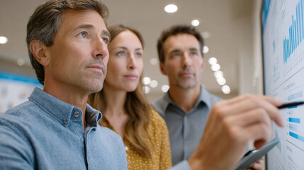 Collaborative discussion among it professionals in modern office setting