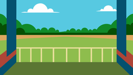 Player Pavilion Balcony View Looking Out Sports Arena Field