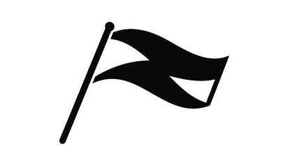 Modern Simple Black Flag Icon Symbolizing Racing Penalty or Warning
