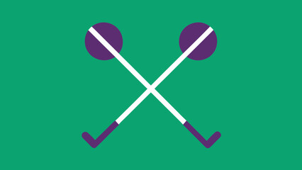 Classic crossed golf clubs vector icon symbolizing the sport and leisure activity