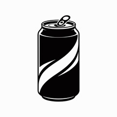 Soda Can Silhouette Icon – Beverage Drink Tin Container Design