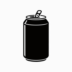 Soda Can Silhouette Icon – Beverage Drink Tin Container Design