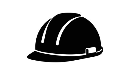 Construction Safety Helmet Icon – Hard Hat Silhouette Symbol