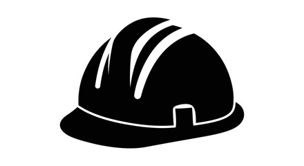 Construction Safety Helmet Icon – Hard Hat Silhouette Symbol