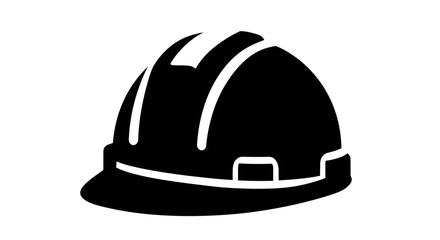 Construction Safety Helmet Icon – Hard Hat Silhouette Symbol