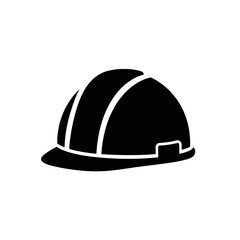 Construction Safety Helmet Icon – Hard Hat Silhouette Symbol