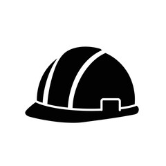 Construction Safety Helmet Icon – Hard Hat Silhouette Symbol