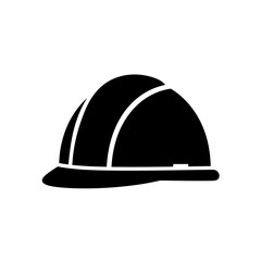 Construction Safety Helmet Icon – Hard Hat Silhouette Symbol