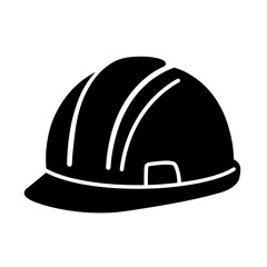 Construction Safety Helmet Icon – Hard Hat Silhouette Symbol