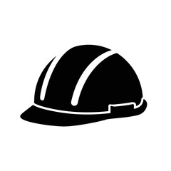 Construction Safety Helmet Icon – Hard Hat Silhouette Symbol