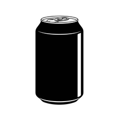 Soda Can Silhouette Icon – Beverage Drink Tin Container Design