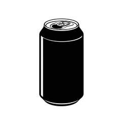 Soda Can Silhouette Icon – Beverage Drink Tin Container Design