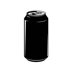 Soda Can Silhouette Icon – Beverage Drink Tin Container Design