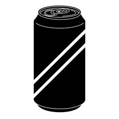 Soda Can Silhouette Icon – Beverage Drink Tin Container Design