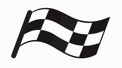 Elegant checkered flag with a soft shadow on a clean white background for racing