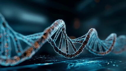 Focused image of DNA strands being manipulated on a holographic interface with a blurred laboratory setting behind conveying the complexity of advanced gene therapy techniques.