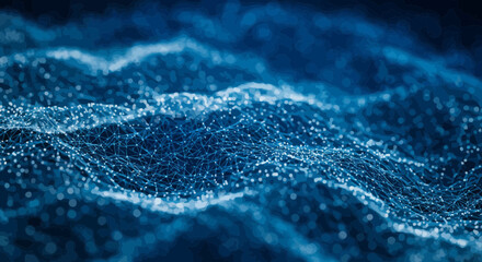 Abstract blue network background representing digital data and connection technology