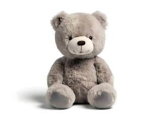 Obraz premium Gray Teddy Bear Plush for Kids - Soft and Cuddly Toy, Safe, Adorable, and Huggable Gift