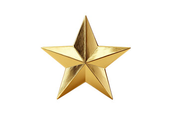 Golden star, glossy, 3D rendering