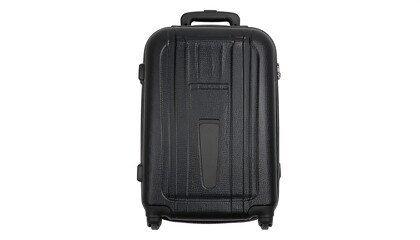 Hard-sided black suitcase