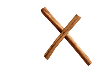 Two cinnamon sticks crossed, forming an "X
