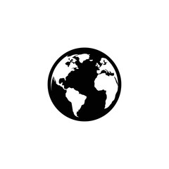 Fototapeta premium Simple World Globe Icon Black and White Illustration.