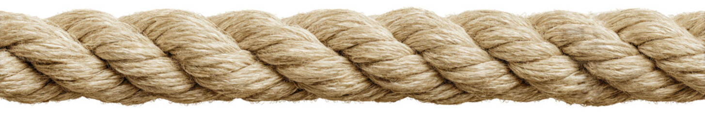 Close-up of a light beige rope, showing its woven texture