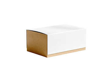 Rectangular gift box, light beige/tan and white