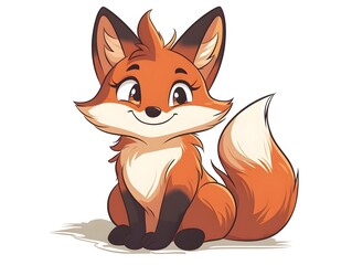 Obraz premium Cute Cartoon Fox Character Illustration | Adorable Animal Design with Vibrant Colors and Playful Personality