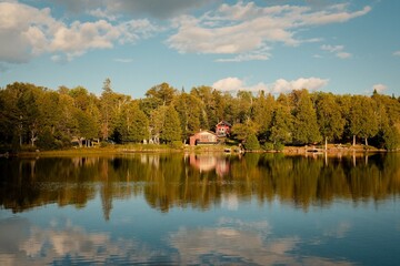 Obraz premium View of Newark Pond, Newark, Vermont
