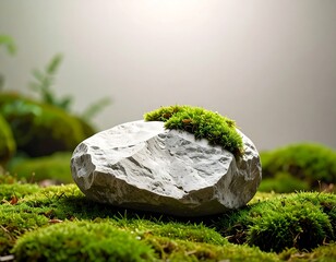 Gray stone with moss