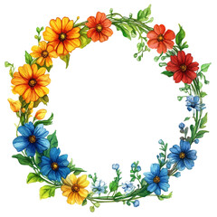 Spring Equinox Floral Celebration, watercolor painting vector, isolated on a white background.