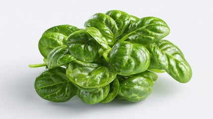Fototapeta premium Lush bunch of fresh, vibrant green spinach leaves, centrally framed