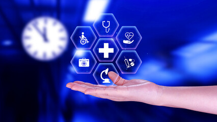 Health care and medical insurance concept. Access to welfare health, health insurance business. protection health, family medicine concept.