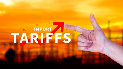 Import tariffs increase concept, Government import tax to boost economy, Industrial growth tax,...