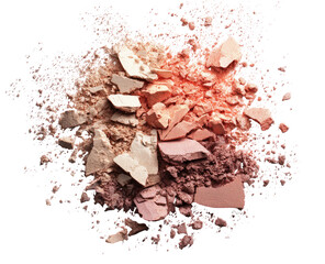 Crushed eyeshadows in warm, muted tones