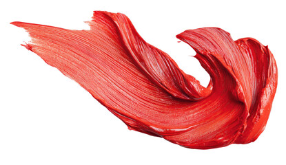 Abstract red paint splash.  Fluid, dynamic, vibrant red paint, flowing in a swish