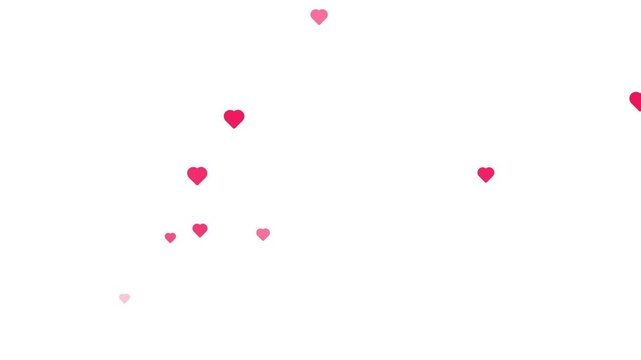 Social media Live Style Love Icon Flying. Love Like Icon Flying Up | Social Media Animation Overlay. Heart Reaction Floating Animation | Live Stream Effect. 
