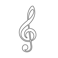 Obraz premium A black and white treble clef symbol on a white background.