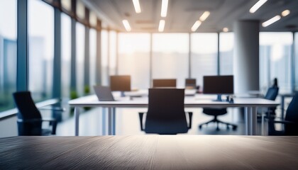 abstract blurred office interior room blurry working space