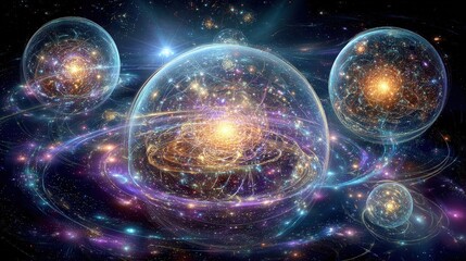 Abstract Colorful Space Spheres