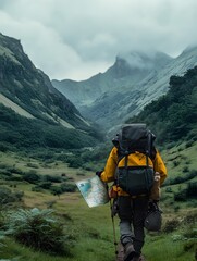 Explore Mountain Adventure: Hiking Trails & Backpacker Exploration in Rugged Wilderness Scenery